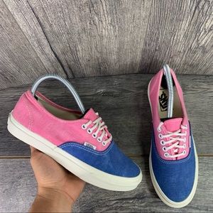 Vans Women’s Pin Sneakers Denim Blue Pink Size 7.5